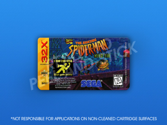 Sega 32X - Amazing Spider-Man: Web of Fire Label
