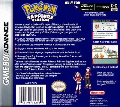 Pokemon Sapphire Version - Retro Game Cases 🕹️